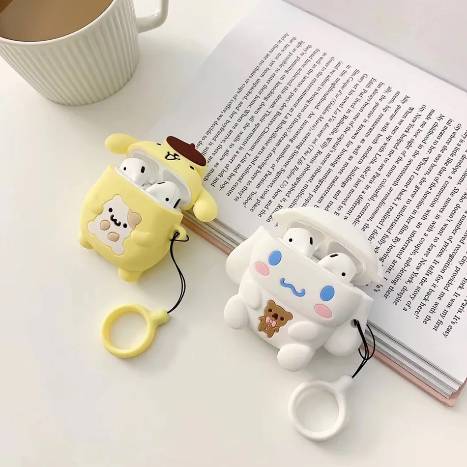 Чехол для AirPods милый мультяшный слон кожухи головных телефонов для Apple Airpods 2 забавные аксессуары защитный чехол с кольцом на палец
