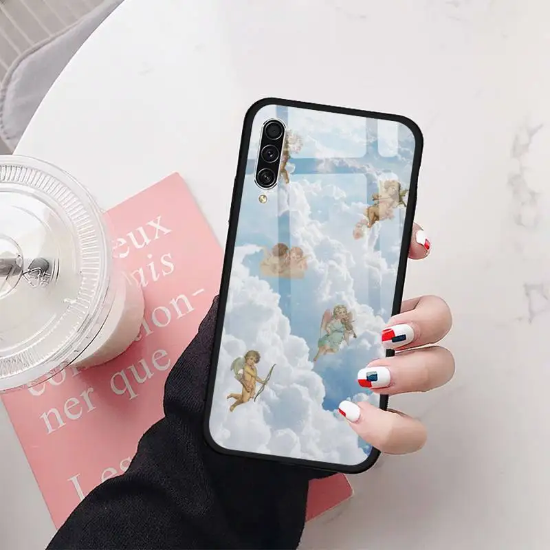 

Renaissance angels Phone Case Tempered glass For Samsung S20 Ultra S7 edge S8 S9 S10 e plus note8 9 10 pro