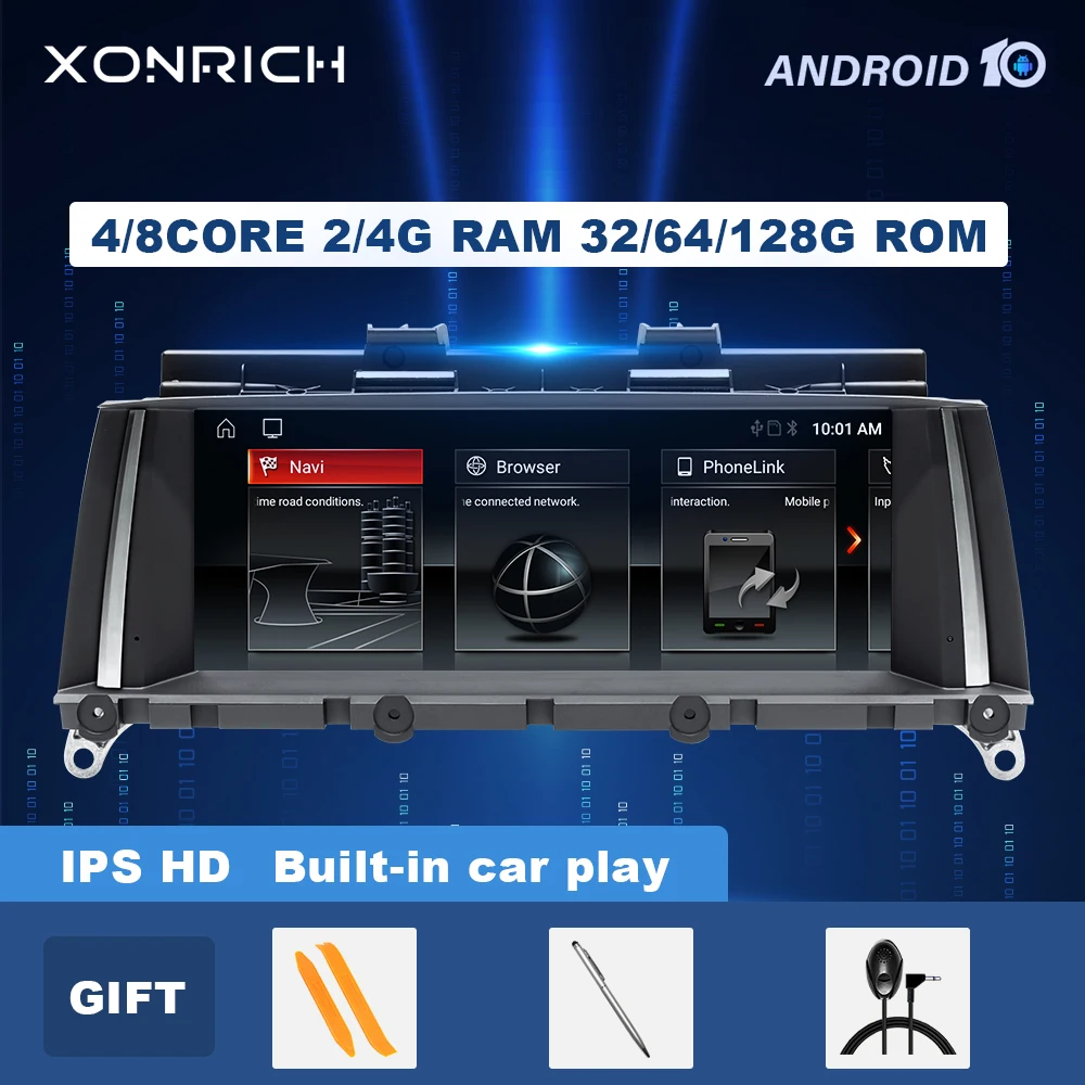 Автомобильный радиоприемник 4 ГБ IPS 8 ядер Android 10 для BMW X3 F25 X4 F26 мультимедийный