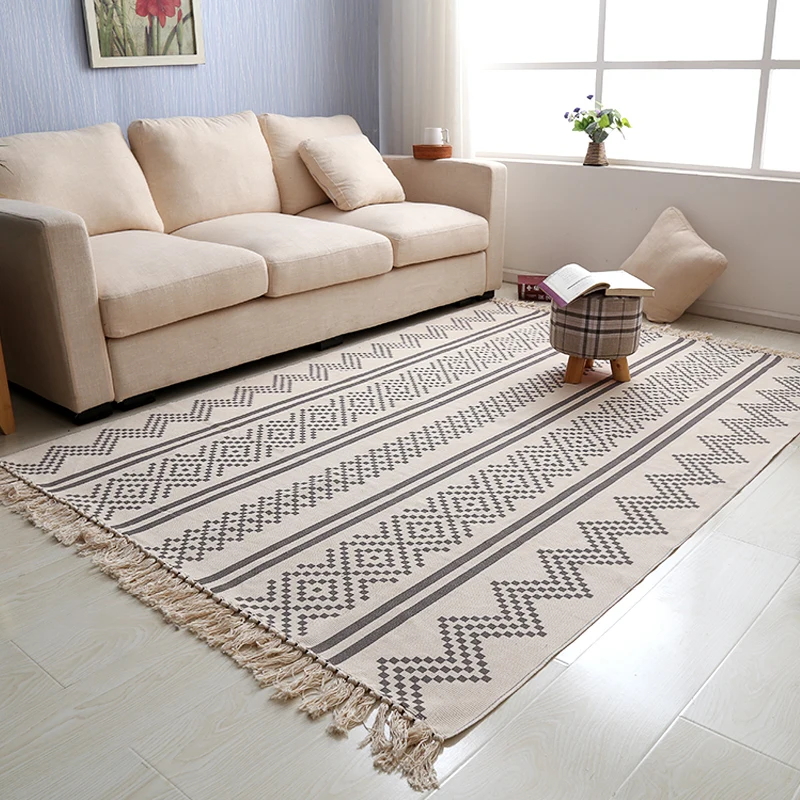 4 Morocco Hand Woven Living Room Carpet Geometric Blanket Home Bedroom Area Rugs Floor Sofa Coffee Table Mat Ins Nordic Carpet - Цвет: 4