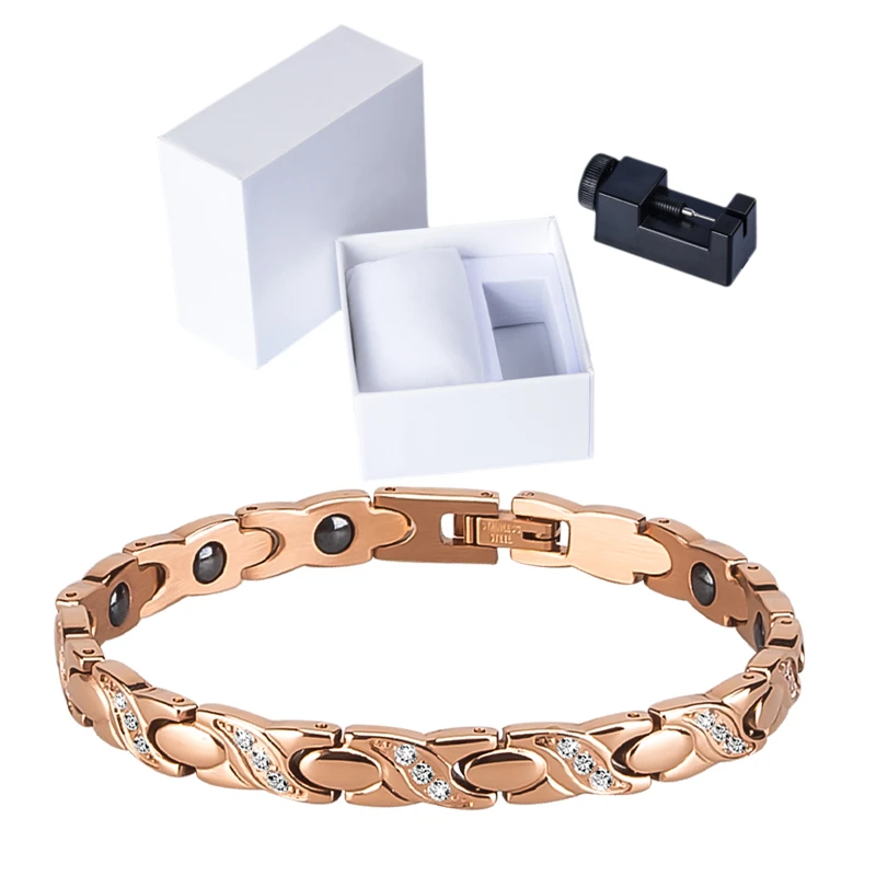 

Woman Bracelet Health Energy Magnetic Rose Gold Women Bracelet Bangle Fashion Jewelry health detoxing Magnetic Toe Ring