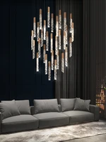 modern crystal chandelier for stair goldblackchrome led living room home decor hang lamp long indoor cristal light fixtures