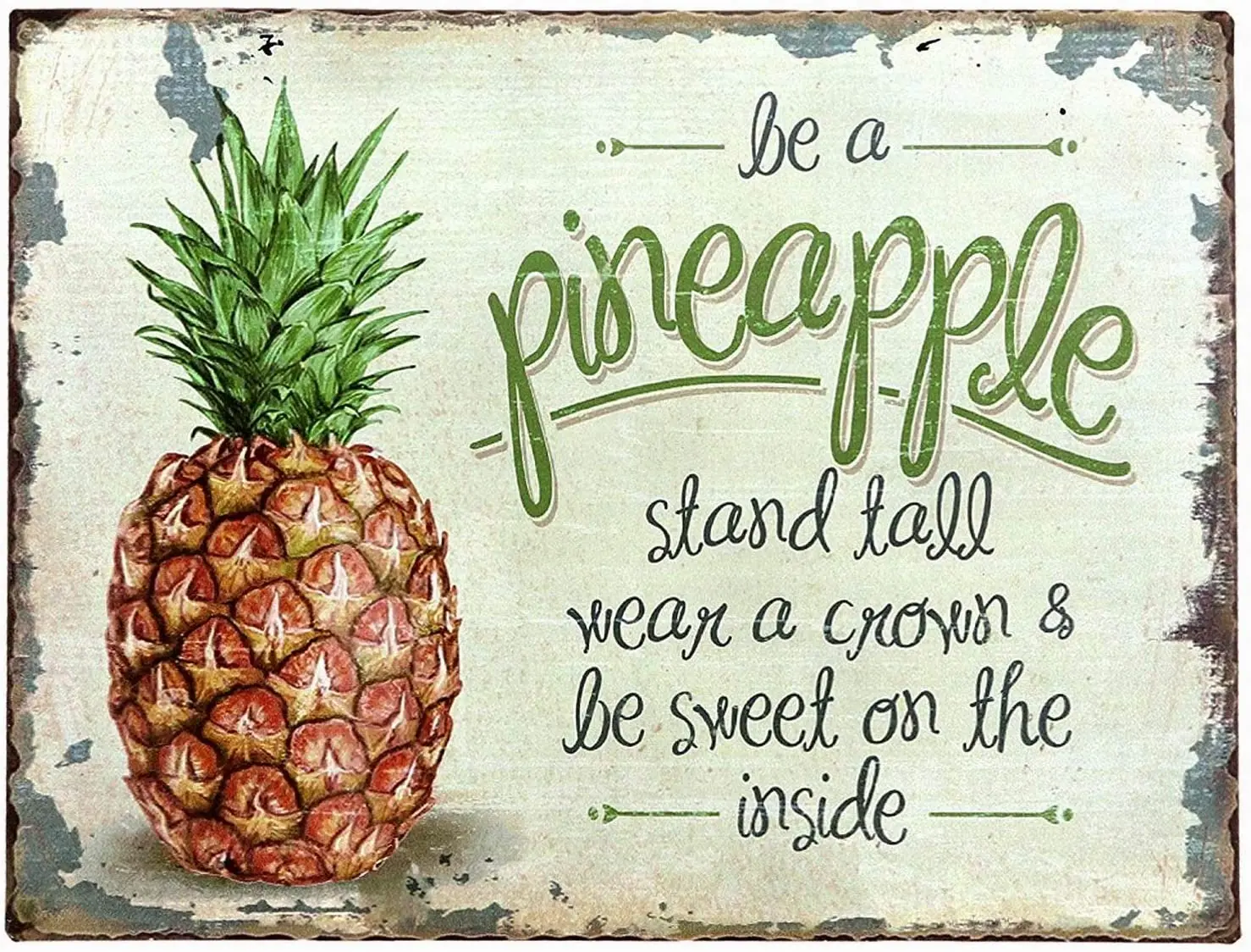 

SmartCows Funny Pineapple Retro Vintage Tin Metal Sign Home Decor 8X12 Wall Decor Pub Club Cafe Bar Art Decor