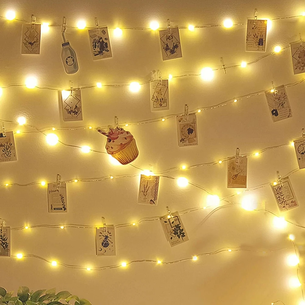 

LED String Lights 3M/4M Photo Clip Fairy Lights Outdoor Battery Operated Garland Christmas Decoration Party Wedding