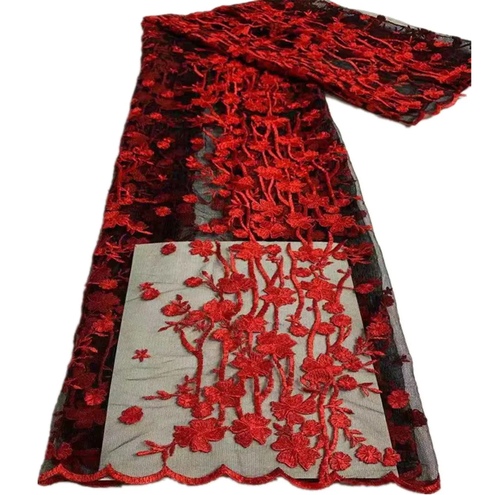 

​Familiar Latest French Tulle Lace Fabric 2021 Embroidered High Quality African Lace Fabric Milk Silk Lace For Wedding CD21753