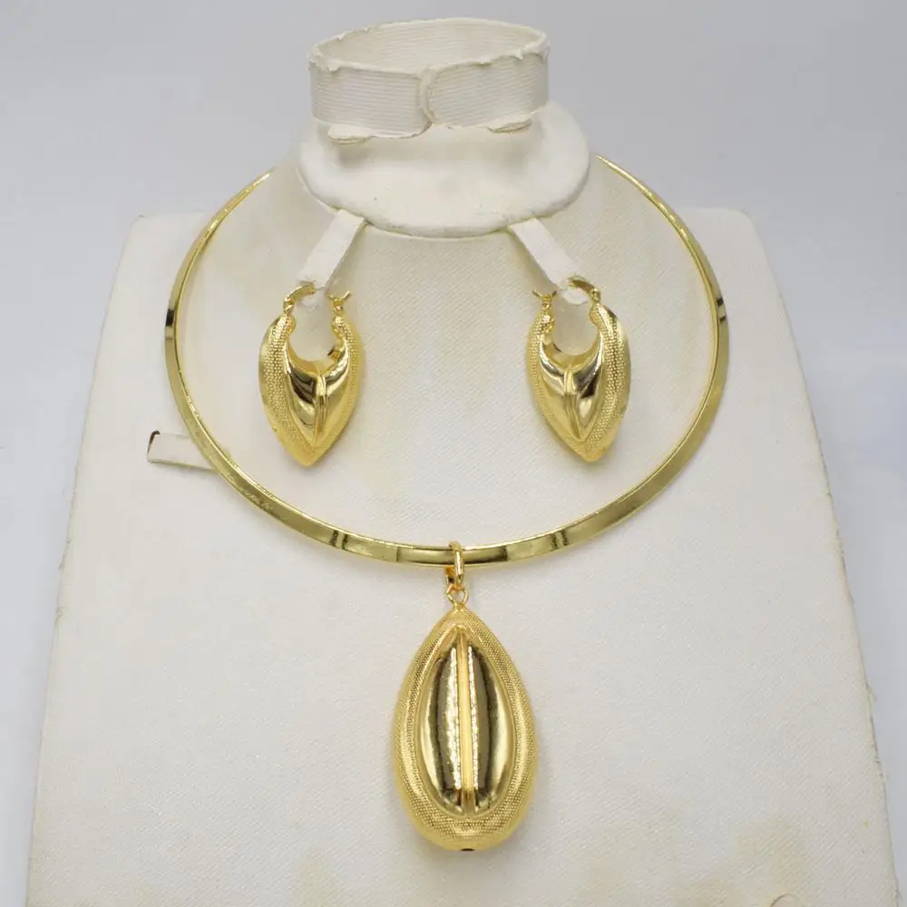 

Новые высококачественные итальянские 750 золотой цвет набор украшений для женщин африканские бусы ожерелье набор, серьги, ювелирное изделие