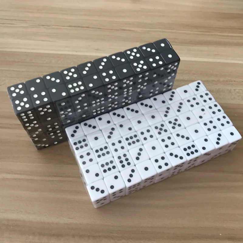 Новинка 100 шт Высокое качество 14 мм игральные кости черный и белый квадратный