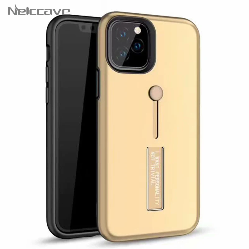1000 шт Броня ударопрочный чехол для Apple iPhone 11 Pro XS Max XR X 8 Plus 7 6 6S SE 5 5S кольцо Крышка скрытый стенд держатель чехол