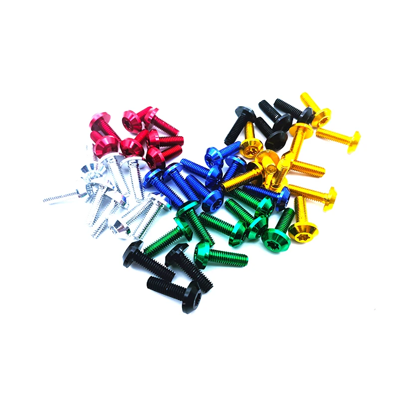 

10pcs Bolts Screw Aluminum adornment M6 x 20mm M5 x 16mm Motorcycle Red Anodised 25mm Bolts Red Screws M6 M5 Cap Head