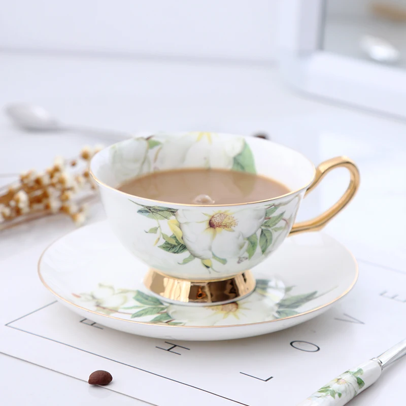 

Art Luxury Coffee Cup Simple Pattern Ceramic Mug Coffee Cup Chinese Tea Set And Saucer Sets Tazas Kitchen Accessories BI50CS