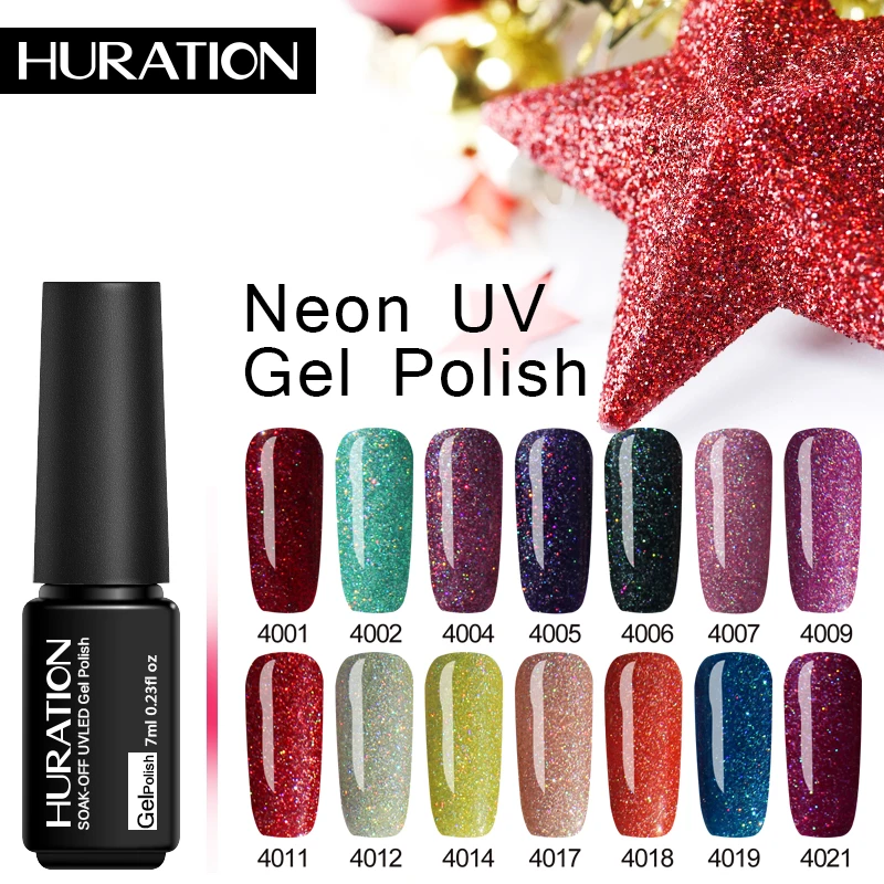 Гель для ногтей Huration неоновый Блестящий УФ светодиодный Полупостоянный длинный