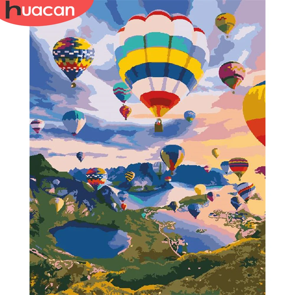 

HUACAN DIY картины по номерам наборы воздушных шаров живопись по номерам пейзаж Ручная роспись картина рисунок на холсте подарок домашний декор