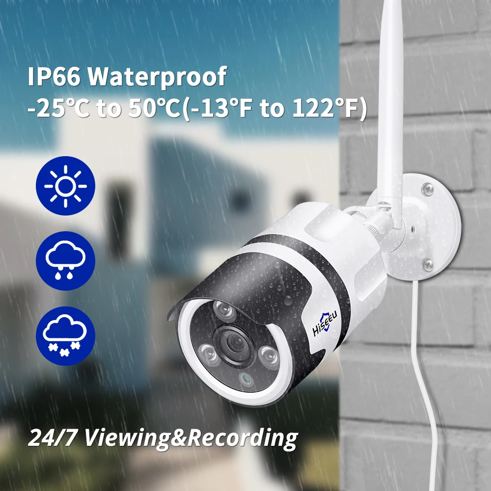 Hiseeu Открытый Wi Fi IP Камера 1080P открытый Водонепроницаемый 2.0MP Беспроводной
