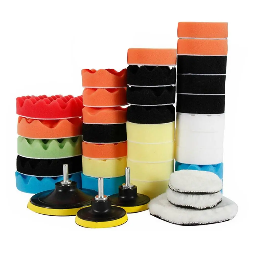 

39PCS/Set Car Polishing Sponge Pads Kit Foam Pad Buffer Kit Polishing Machine Wax Pads For Removes Scratches