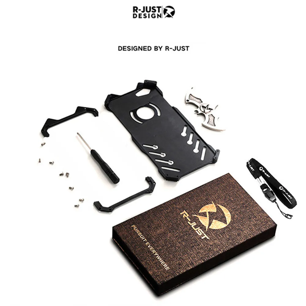 

R-just Metal Phone Case For Huawei P40 Pro Anti-knock Shockproof Mobile Phone Protector Cover For P40 With Kickstand