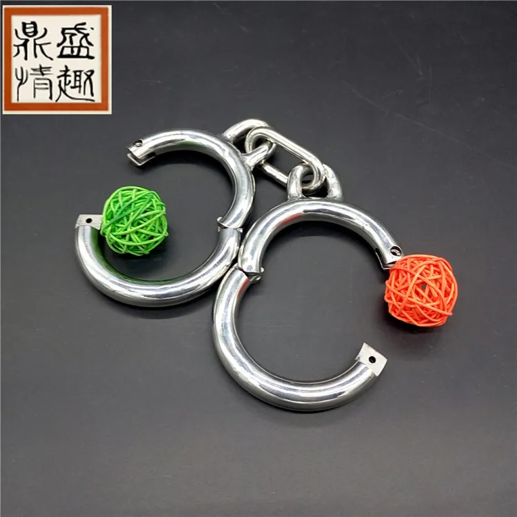 

ZIPMAGIC ZMStainless Steel Women's Round Handcuffs Metal Handcuffs Circle Cuffs Metal Foot Cuff Lockable Bracelets