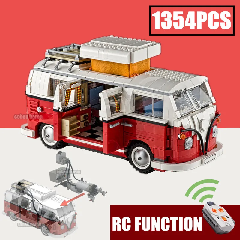 

NEW Technical 1354PCS Motorized RC Motor Power T1 Car Camper Building Block Brick Toy Gift Kid Christmas