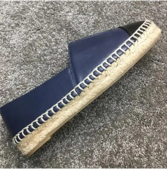 

Prowow Classical Top Quality Luxury Brand Design Goat Leather Woman Espadrilles Slip On Loafers Comfortable Flat Fisherman Shoes