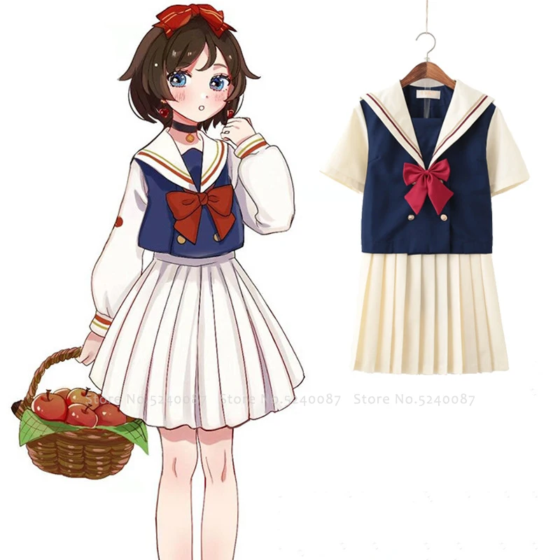 Женский костюм моряка JK школьная форма японского аниме топ плиссированная юбка