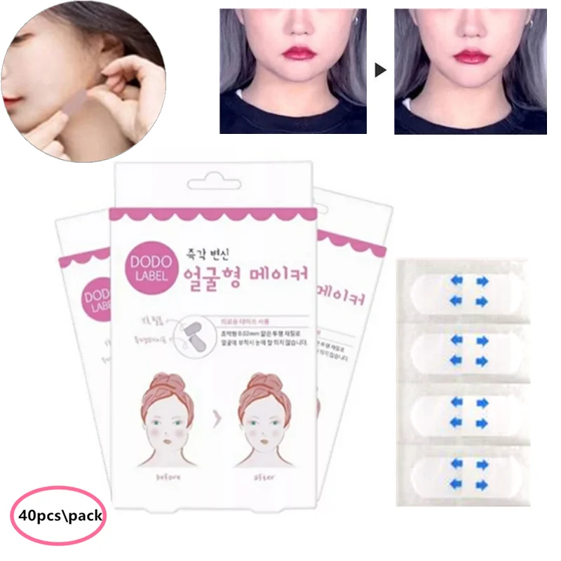 40 шт. невидимые тонкие наклейки для лица линия морщины провисание кожи v образная