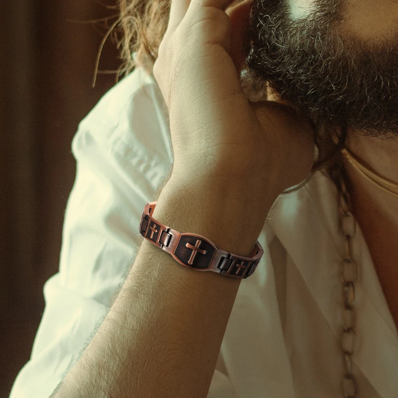 Медный браслет WelMag браслеты с магнитами мужской здоровый винтажный