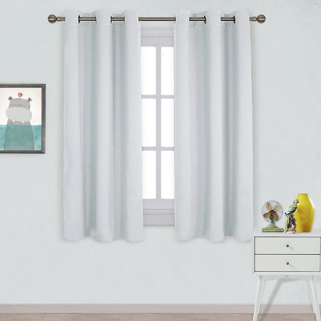 Grayish White NICETOWN, 1 шт., затемненная занавеска, драпировка, панель, три прохода, микрофибра, шумоподавление, теплоизолированная занавеска для окна, драпировка для гостиной - Цвет: Grayish White