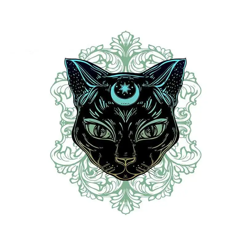

13cm x 10.5cm 1 piece for Mysterious Moon Cat Car Stickers Windshield Trunk Decal Windshield Air Conditioner Vinyl Car Wrap