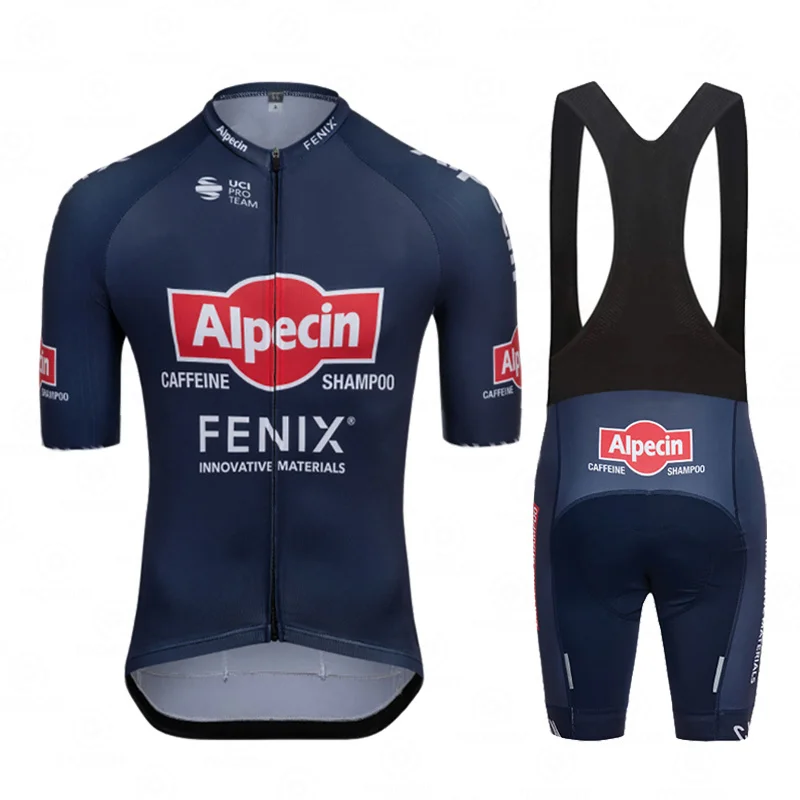 

Новинка 2021, комплект из Джерси для велоспорта Alpecin, дышащая велосипедная Джерси, Мужская одежда для велоспорта, одежда, нагрудники и шорты, к...