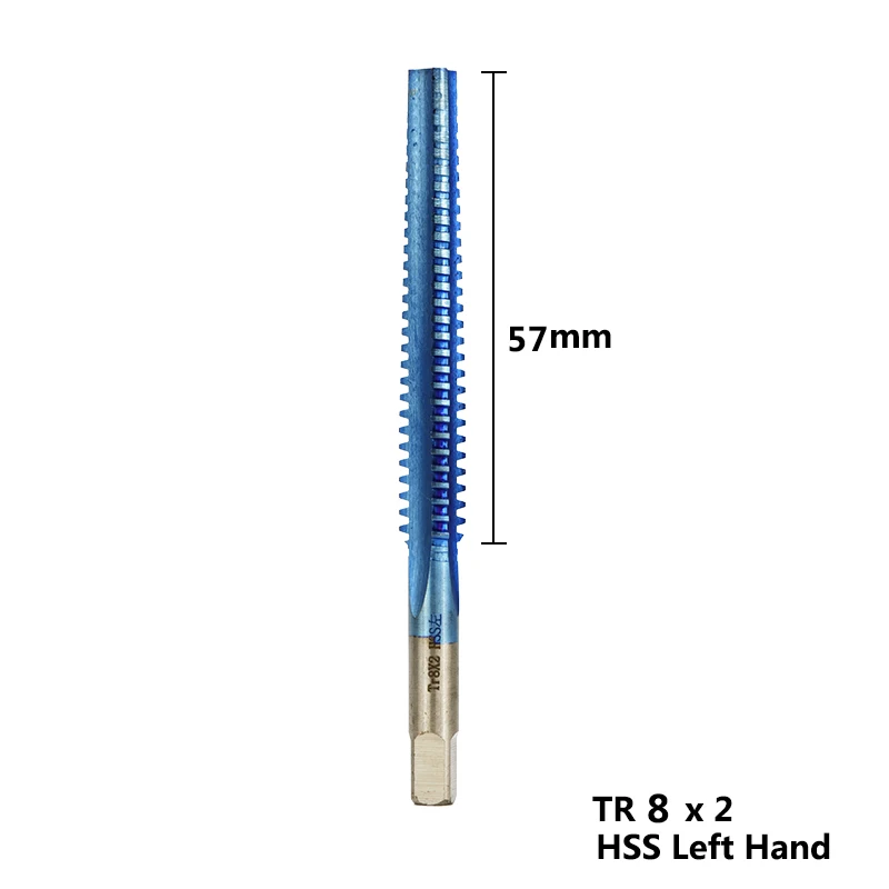 1PC TR8X2.0 Left 1 шт. HSS TR8-TR16mm для левосторонней машины винтовой кран с нано-синим покрытием, трапециевидный резьбовой кран для сверления металла, метрический винтовой кран, сверло - Цвет: 1PC TR8X2.0 Left