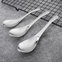 stainless steel metal chinese asian rice soup spoons silver mirror polished flatware for home restaurants eco friendly spoon