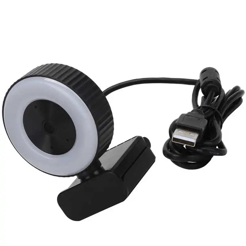 

1080P HD Webcam with Ring Fill Light Laptop PC Computer Live Broadcast Camera Video Web Camera Microphone Web Cam