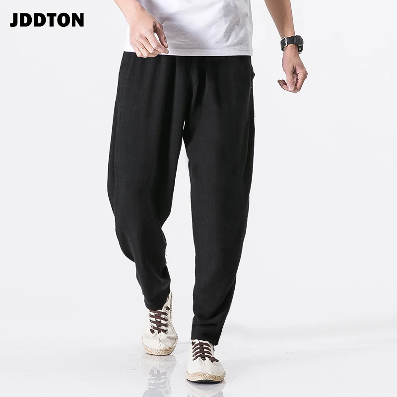 Мужские шаровары из хлопка и льна JDDTON повседневные свободные в китайском стиле