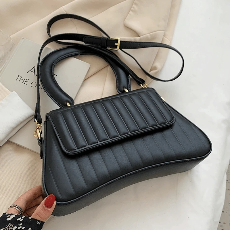 

Brand Handbags for Women 2021 Black Luxury Designer Crossbody Bags Ladies Leather Shoulder Bag Travel Solid Flap Bags Sac Tote