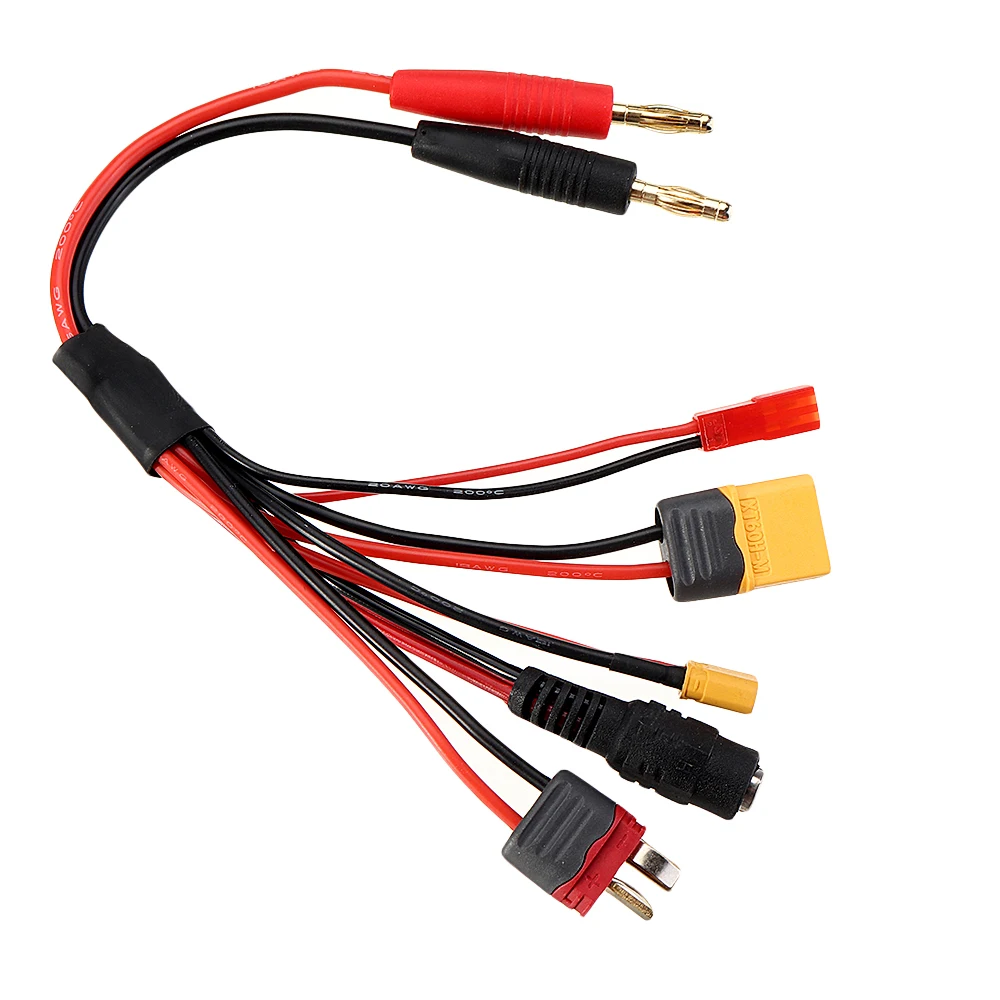 20 см 20AWG 4,0 мм разъем типа "банан" к XT60 XT30 DC5.5 T штекер зарядного устройства кабель-адаптер для IMAX B6 зарядное устройство isdt RC FPV гоночный Дрон
