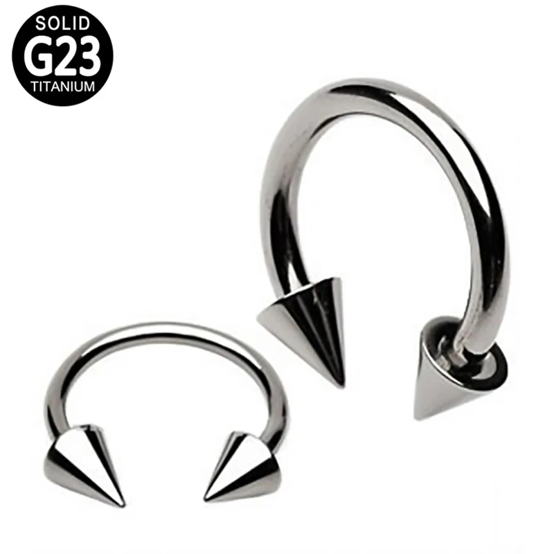 Кольца G23 с шипами для пирсинга носовой перегородки губ титановая подкова носа