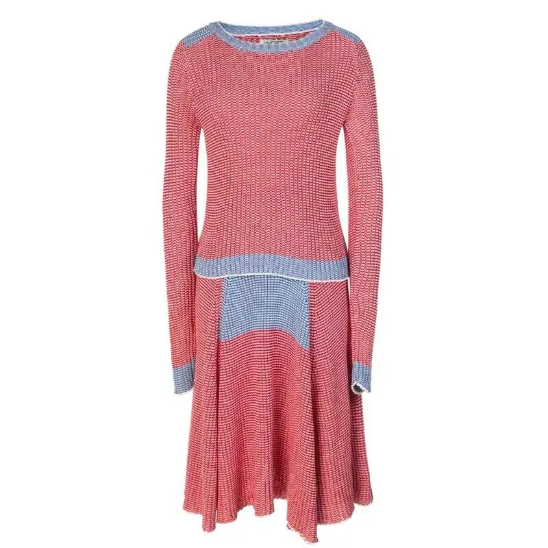 2019 женский свитер костюмы 2 шт уличный модный пуловер + юбка-зонтик контрастный