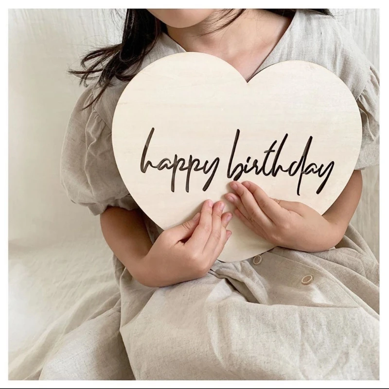 Fotomat&oacute;n de fiesta de cumplea&ntilde;os para ni&ntilde;os y ni&ntilde;as, accesorios de fotograf&iacute;a de madera para fiesta de cumplea&ntilde;os, suministros de decoraci&oacute;n para Baby Shower-3