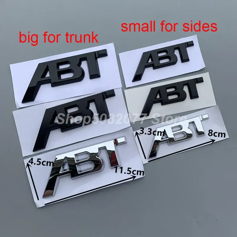 Хромовая/черная эмблема с буквами Для ABT автомобильный Стайлинг брызговик