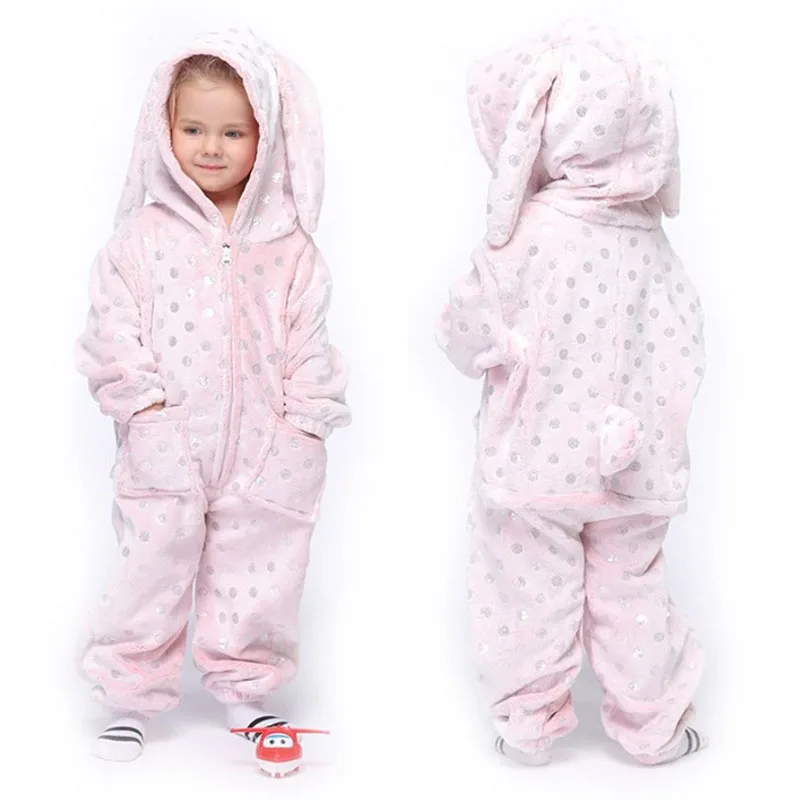 Пижама детская фланелевая с капюшоном кигуруми и мультяшными