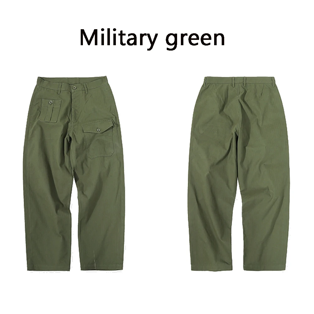 

Replica British P37 Cotton Casual Pants Herringbone Pockets Military Wide Leg Bottom Overalls Tactical Uniform Workwear