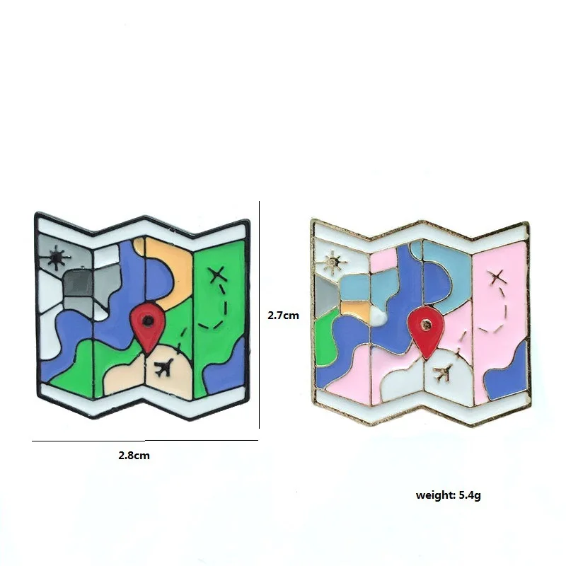 Женская Брошь в виде карты из мультфильма 2 цвета эмалированная булавка для