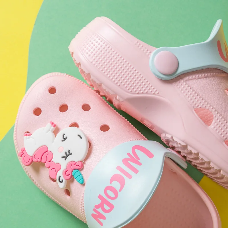 Сандалии Suihyung детские для купания Нескользящие с мультяшным рисунком единорога