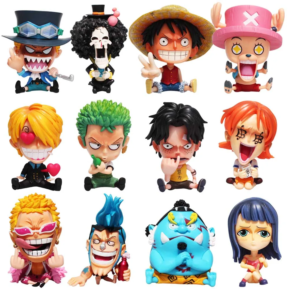 OP Anime детство Luffy Nami Ace Sabo Chopper Sanji Zoro Usopp GK Q сидящий Ver. Фигурка из ПВХ для обнимания