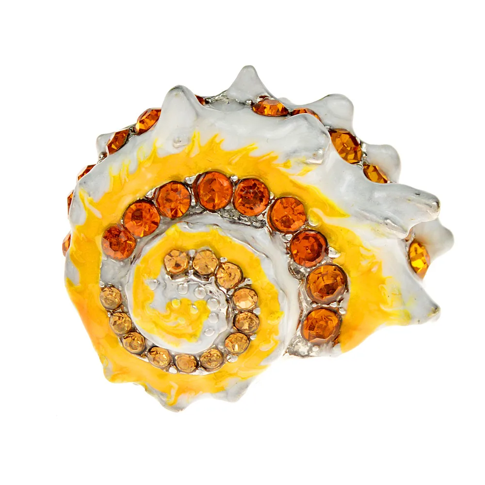 

CINDY XIANG Rhinestone Conch Brooch