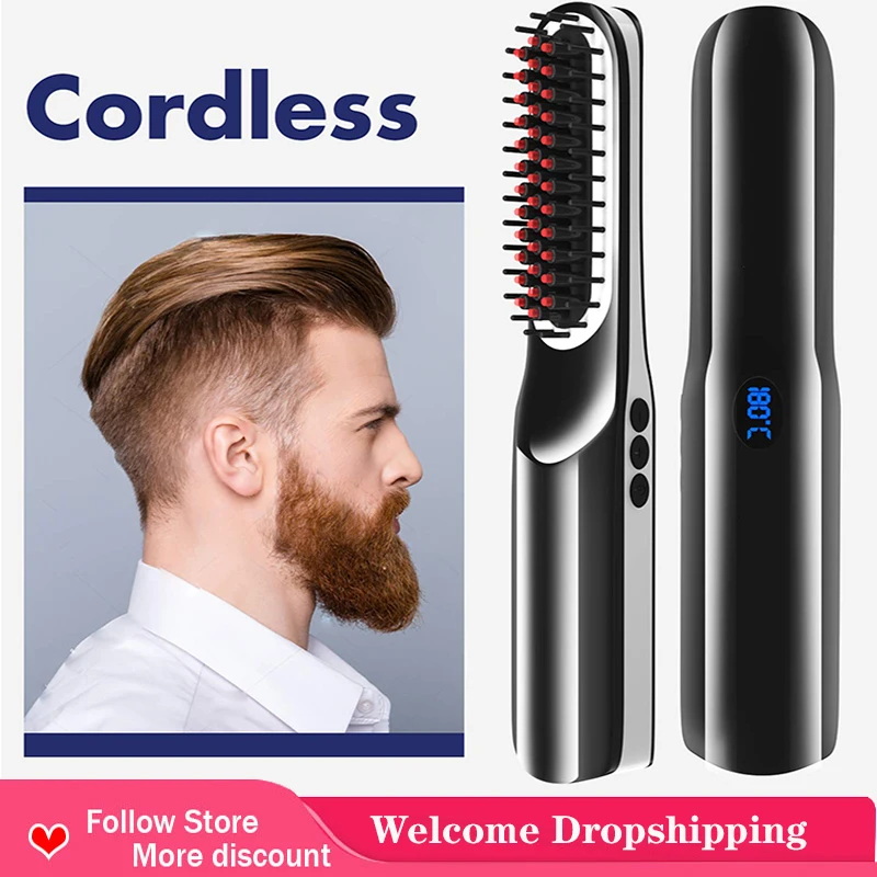 Беспроводной быстродействующий выпрямитель для бороды мужчин стайлер