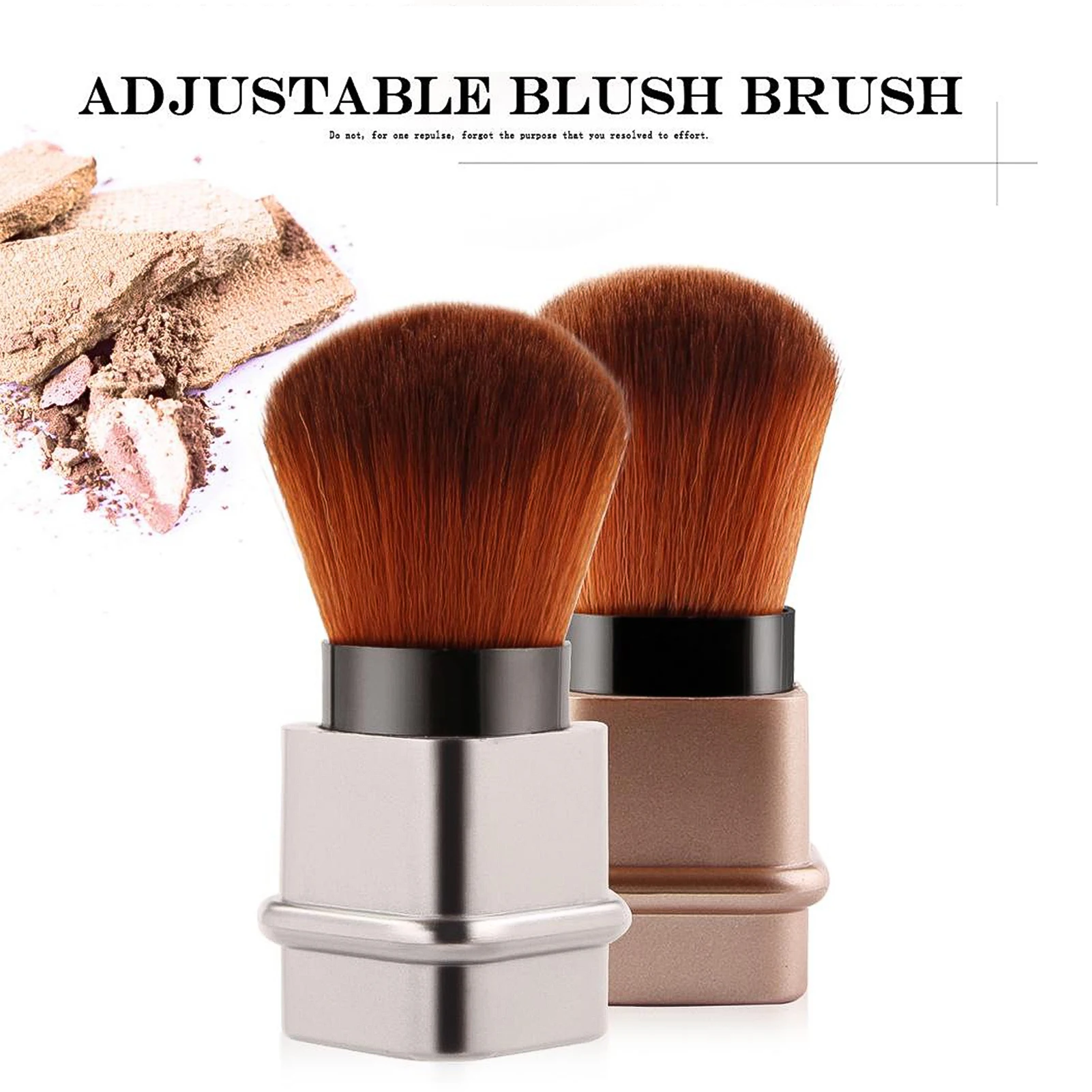 

Blush Makeup Brush Square Retractable Cosmetic Powder Foundation Cream Concealer Brush Makeup Tool Fashion Compact Portable