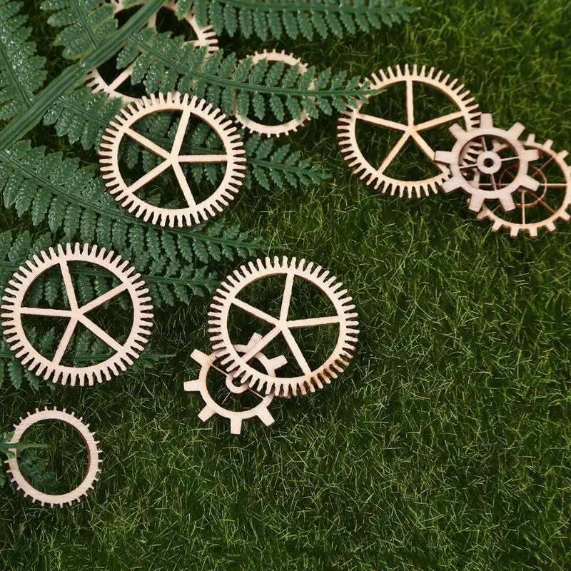 

36pcs 20-36mm Wooden DIY Mixed Wheel Gear Blank Hollow Art Craft Home Decor Lightweight Delicate Wheel Gear Handmade Craft Home