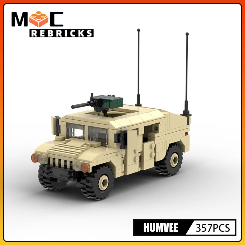 Военная серия Humvee армированный автомобиль MOC строительный блок нагрузочный
