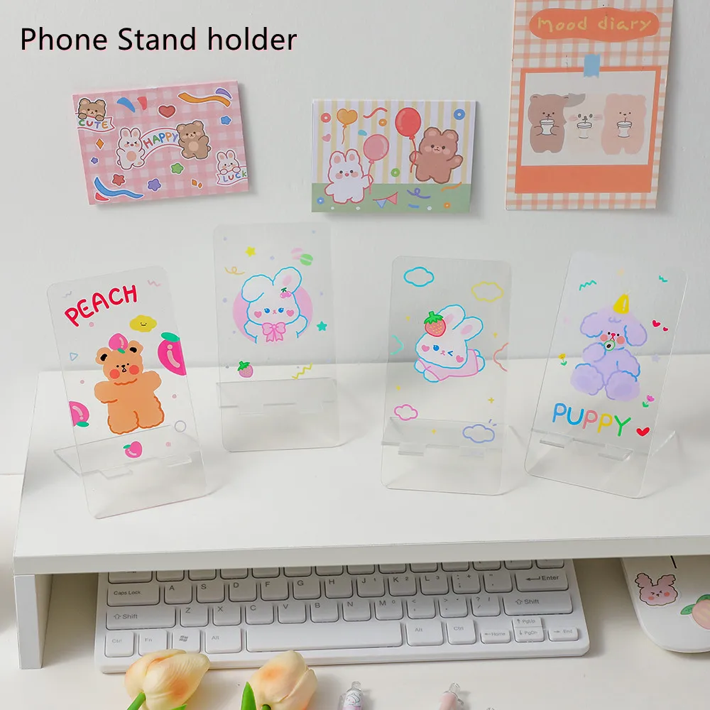

Kawaii Bunny Bear акриловый Настольный держатель, креативное украшение, Настольная стойка для чтения, Портативная подставка для планшета, стациона...