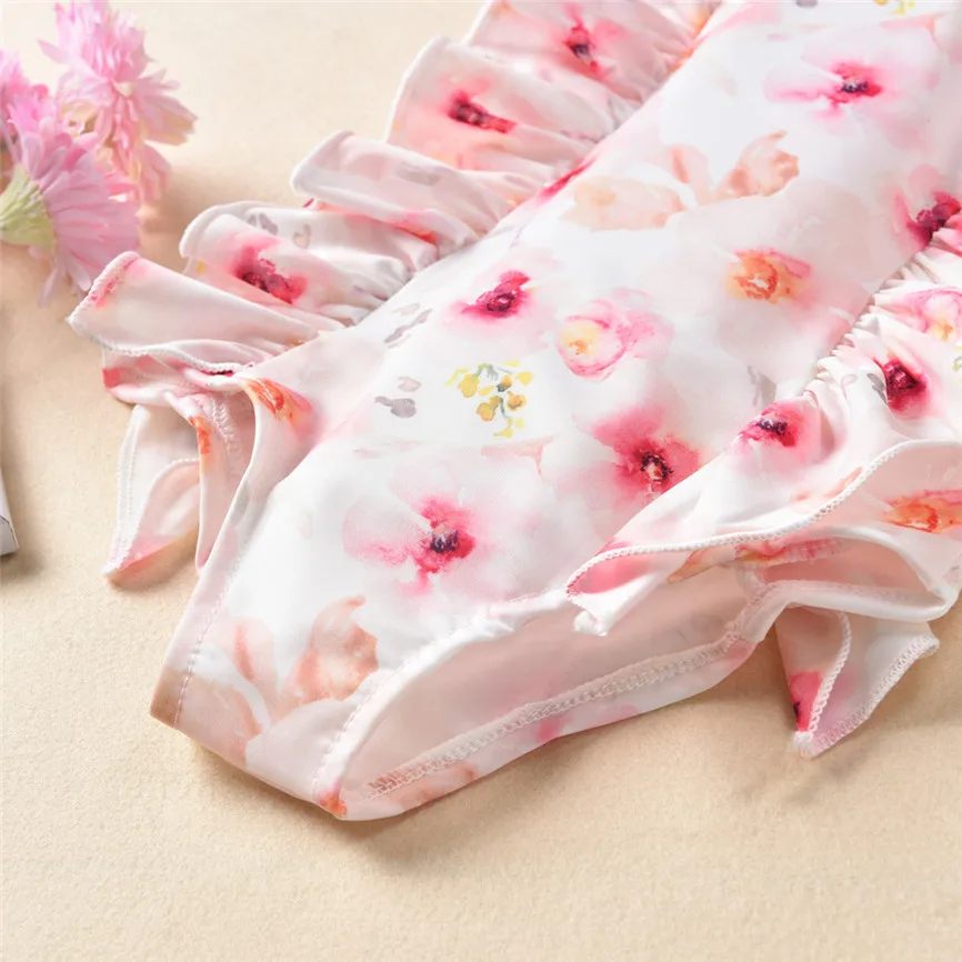 Детское бикини с цветами Модный милый купальник для маленьких девочек красивый